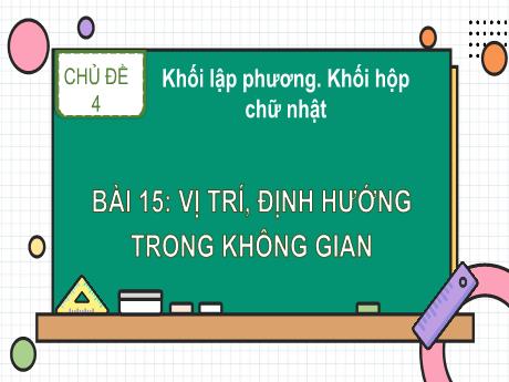 Bài giảng Toán 1 - Bài 15: Vị trí, định hướng trong không gian (Tiết 2)