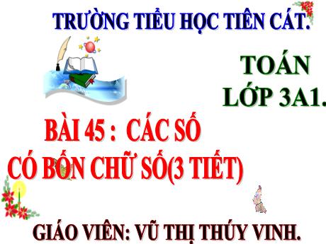 Bài giảng Toán 3 (Kết nối tri thức) - Bài 45: Các số có bốn chữ số - Năm học 2023-2024 - Vũ Thị Thúy Linh