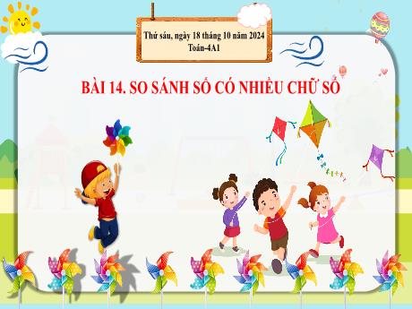 Bài giảng Toán 4 - Bài 14: So sánh số có nhiều chữ số - Năm học 2024-2025