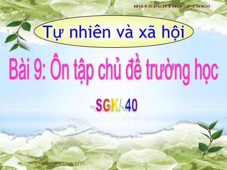 Bài giảng Tự nhiên và Xã hội 1 (Kết nối tri thức) - Bài 9: Ôn tập chủ đề trường học