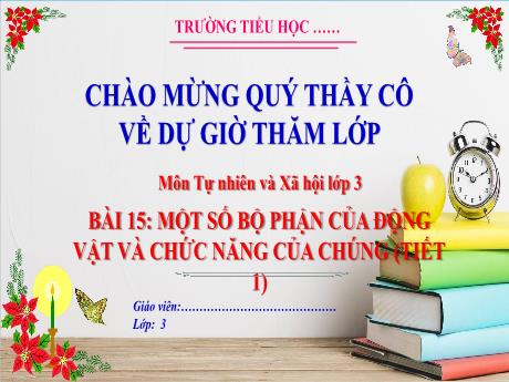 Bài giảng Tự nhiên và Xã hội Lớp 3 (Kết nối tri thức) - Bài 15: Một số bộ phận của động vật và chức năng của chúng (Tiết 1)