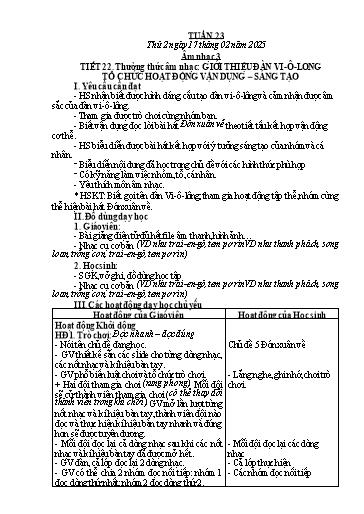 Giáo án Âm nhạc + Đạo đức Tiểu học (Kết nối tri thức) - Tuần 23 - Năm học 2024-2025
