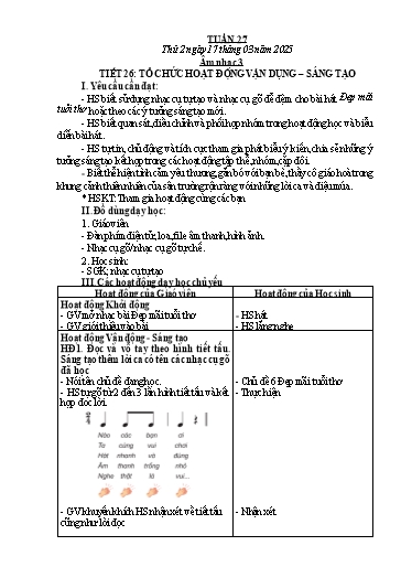 Giáo án Âm nhạc + Đạo đức Tiểu học (Kết nối tri thức) - Tuần 27 - Năm học 2024-2025