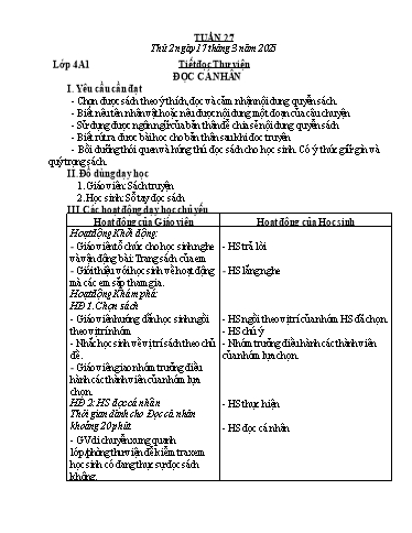 Giáo án Công nghệ + Tin học Lớp 3+4+5 - Tuần 27 - Năm học 2024-2025