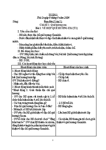 Giáo án Đạo đức Lớp 2+3 - Tuần 1 - Năm học 2024-2025