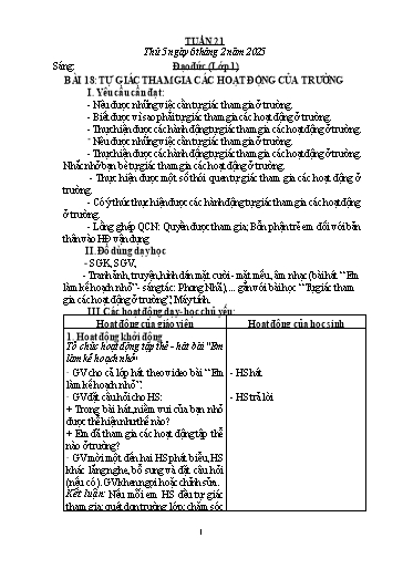 Giáo án Đạo đức + Mĩ thuật + Tiếng Việt Tiểu học - Tuần 21 - Năm học 2024-2025