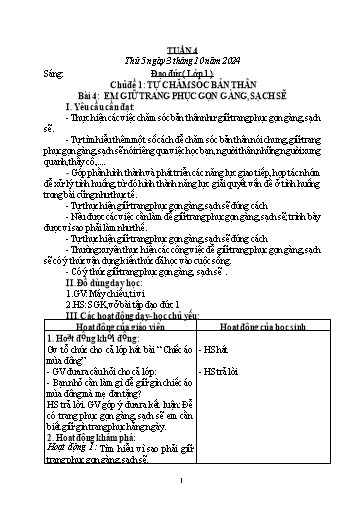 Giáo án Đạo đức + Mĩ thuật + Tiếng Việt Tiểu học - Tuần 4 - Năm học 2024-2025