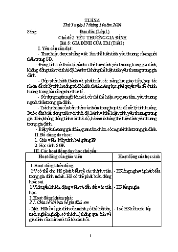 Giáo án Đạo đức + Mĩ thuật + Tiếng Việt Tiểu học - Tuần 6 - Năm học 2024-2025