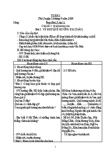 Giáo án Đạo đức + Tiếng Việt Lớp 2+3 (Kết nối tri thức) - Tuần 2 - Năm học 2024-2025
