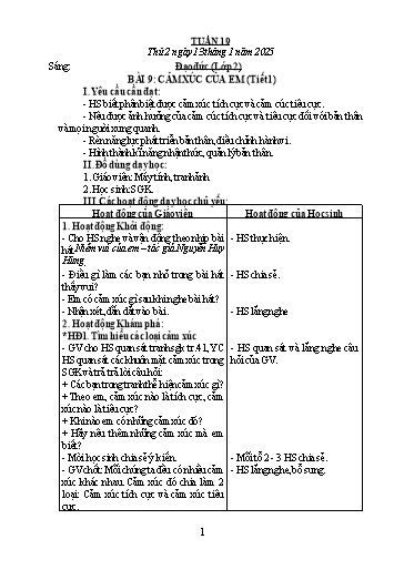 Giáo án Đạo đức + Tiếng Việt Lớp 2+3 - Tuần 19 - Năm học 2024-2025