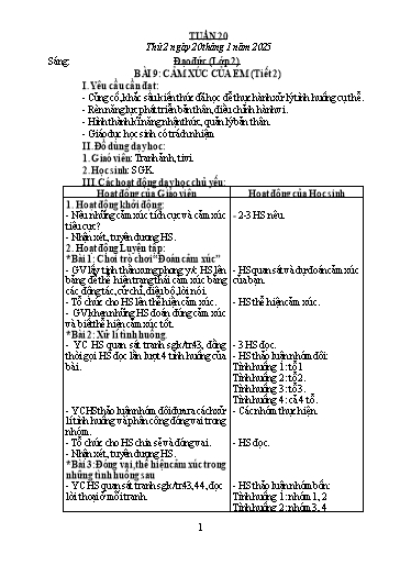 Giáo án Đạo đức + Tiếng Việt Lớp 2+3 - Tuần 20 - Năm học 2024-2025