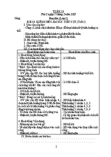 Giáo án Đạo đức + Tiếng Việt Lớp 2+3 - Tuần 23 - Năm học 2024-2025