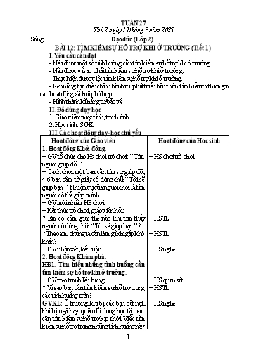 Giáo án Đạo đức + Tiếng Việt Lớp 2+3 - Tuần 27 - Năm học 2024-2025