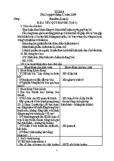 Giáo án Đạo đức + Tiếng Việt Lớp 2+3 - Tuần 9 - Năm học 2024-2025
