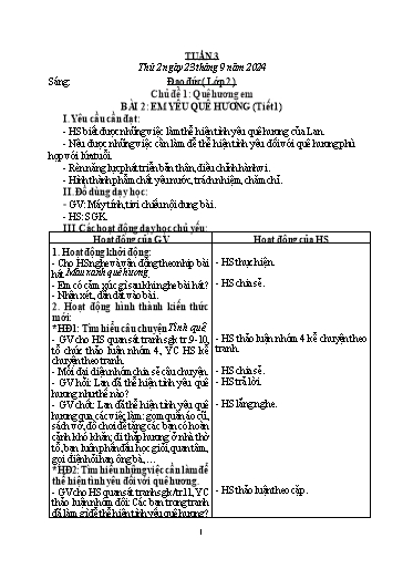 Giáo án Đạo đức + Tiếng Việt Lớp 3 (Kết nối tri thức) - Tuần 3 - Năm học 2024-2025