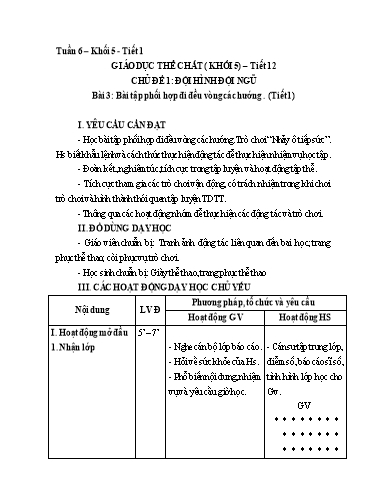 Giáo án Giáo dục thể chất Lớp 4+5 (Kết nối tri thức) - Tuần 6