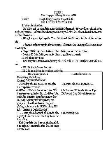 Giáo án Hoạt động giáo dục + Tiếng Việt Lớp 1+2 - Tuần 1 - Năm học 2024-2025
