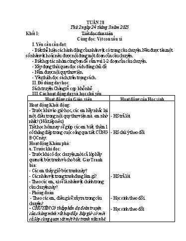 Giáo án Hoạt động giáo dục + Tiếng Việt Lớp 1+2 - Tuần 28 - Năm học 2024-2025
