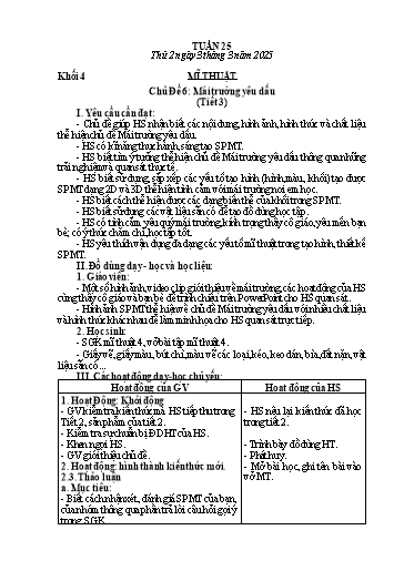 Giáo án Mĩ thuật + Công nghệ + Giáo dục thể chất Tiểu học (Kết nối tri thức) - Tuần 25 - Năm học 2024-2025