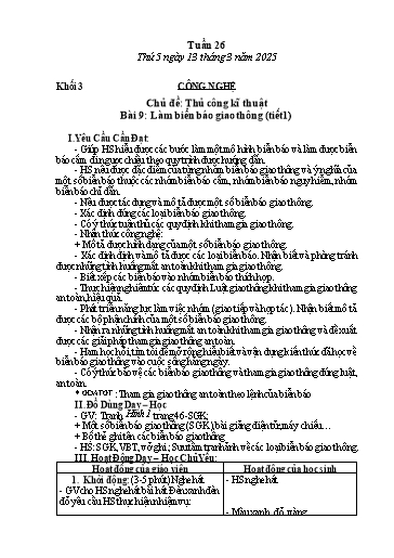 Giáo án Mĩ thuật + Giáo dục thể chất Lớp 1+2+3 (Kết nối tri thức) - Tuần 26 - Năm học 2024-2025
