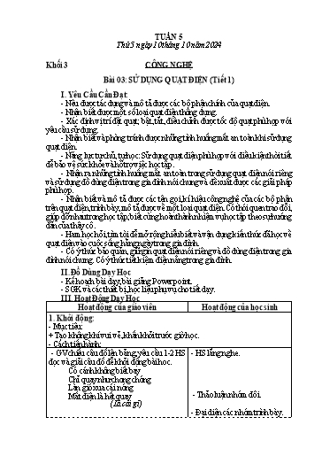 Giáo án Mĩ thuật + Giáo dục thể chất Lớp 1+2+3 (Kết nối tri thức) - Tuần 5 - Năm học 2024-2025
