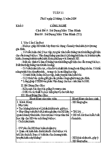 Giáo án Mĩ thuật + Giáo dục thể chất Lớp 1+2+3 (Kết nối tri thức) - Tuần 11 - Năm học 2024-2025