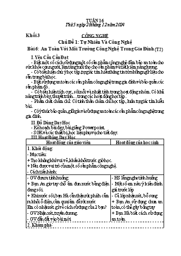 Giáo án Mĩ thuật + Giáo dục thể chất Lớp 1+2+3 (Kết nối tri thức) - Tuần 16 - Năm học 2024-2025