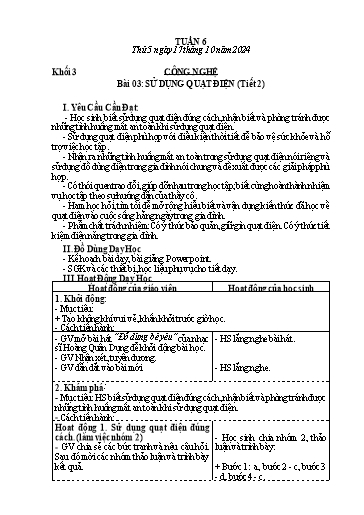 Giáo án Mĩ thuật + Giáo dục thể chất Lớp 1+2+3 (Kết nối tri thức) - Tuần 6 - Năm học 2024-2025
