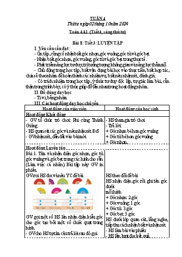 Giáo án Toán Lớp 4+5 (Kết nối tri thức) - Tuần 4 - Năm học 2024-2025