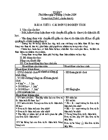 Giáo án Toán Lớp 4+5 - Tuần 7 - Năm học 2024-2025