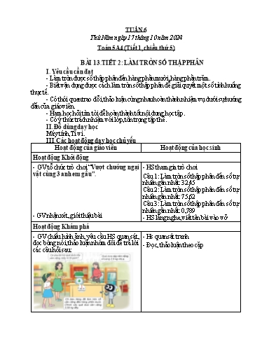 Giáo án Toán Lớp 5 (Kết nối tri thức) - Tuần 6 - Năm học 2024-2025