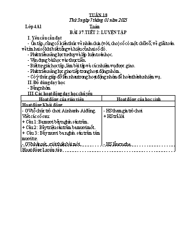 Giáo án Toán + Tự nhiên và Xã hội Lớp 1+3+4 (Kết nối tri thức) - Tuần 18 - Năm học 2024-2025