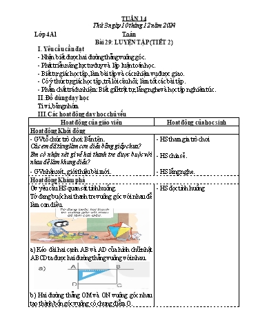 Giáo án Toán + Tự nhiên và Xã hội Lớp 1+3+4 (Kết nối tri thức) - Tuần 14 - Năm học 2024-2025